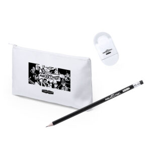 Pack Trousse + crayon + gomme taille crayon